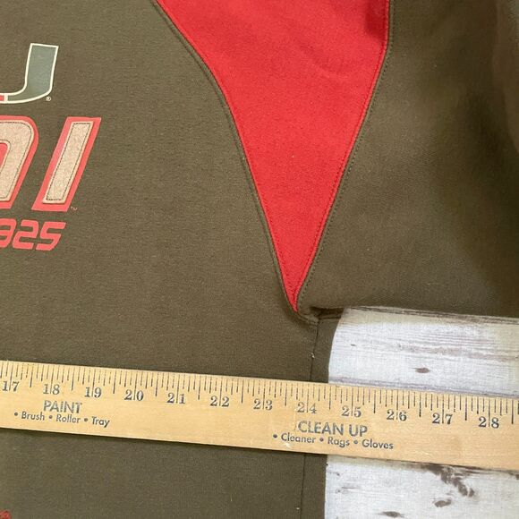 Miami Hurricanes Jacket Mens Sz Large Green Orange NCAA Football Hooded Full Zip - Picture 3 of 6